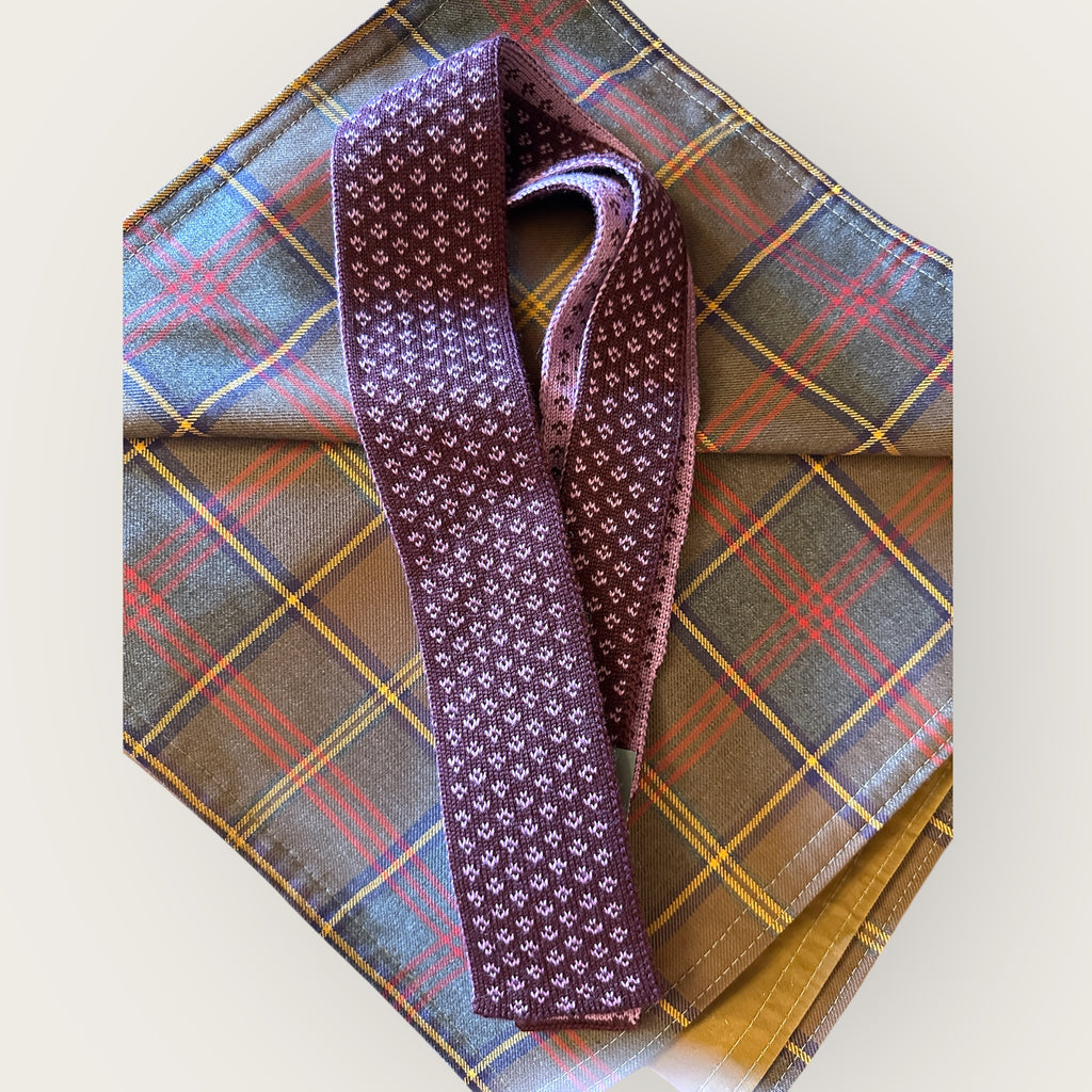 Boughton Necktie - Mulberry and Lilac - Hound & Hare