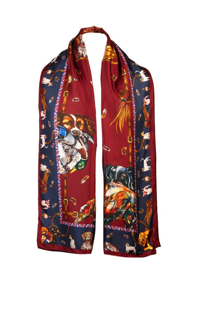 Clare Haggas It's a Dog's Life - Claret & Navy - Hound & Hare