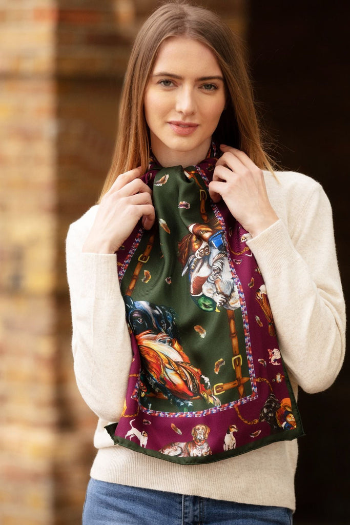 Clare Haggas It's a Dog's Life - Hunter Green & Oxblood - Hound & Hare