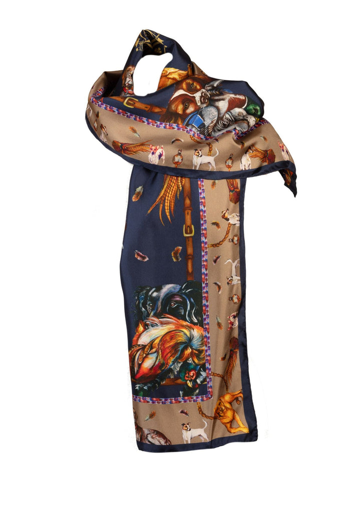 Clare Haggas It's a Dog's Life - Navy & Fawn - Hound & Hare