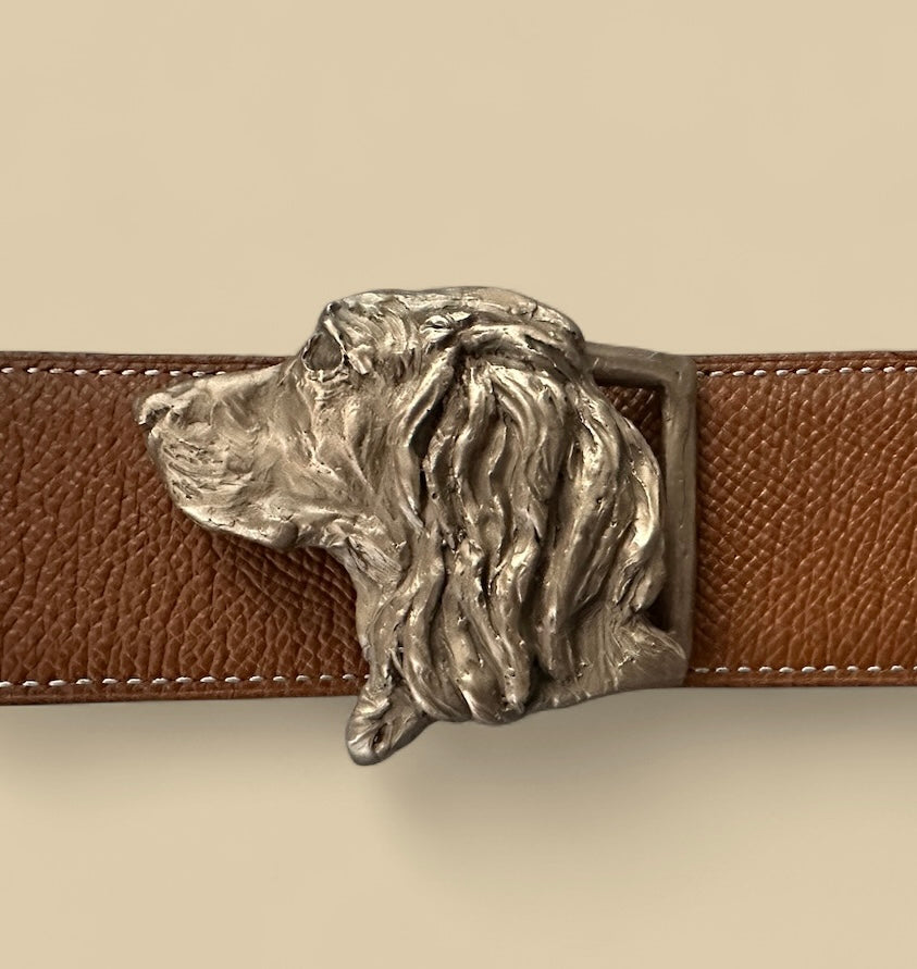 Liz Lewis x Hound & Hare English Cocker Fine Art Belt Buckle - Burnished Bronze - Hound & Hare