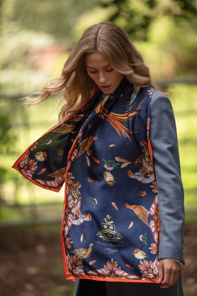 Grouse Misconduct - Navy & Seville Orange - Hound & Hare