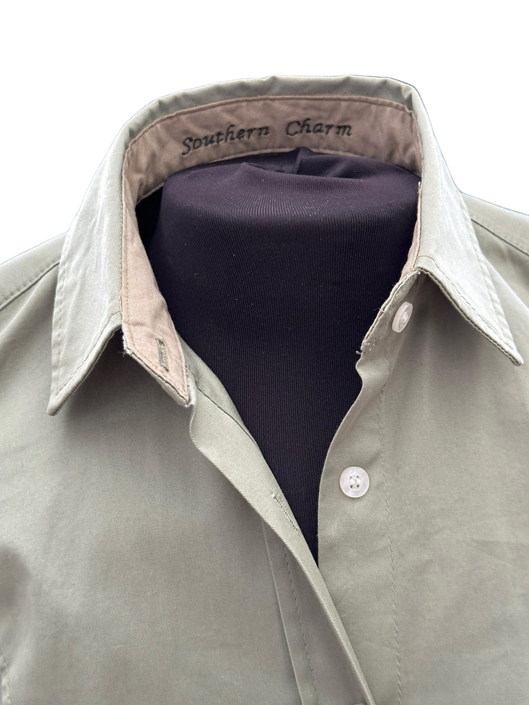 Southern Charm Ladies Luxury Cotton Shirt - Sage Green - Hound & Hare