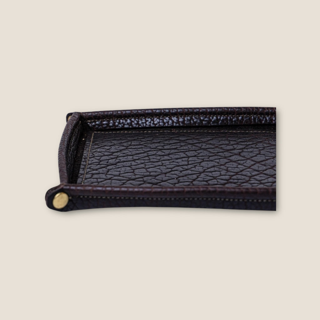 Chocolate Bison Travel Valet Tray - Kingfisher Leatherworks