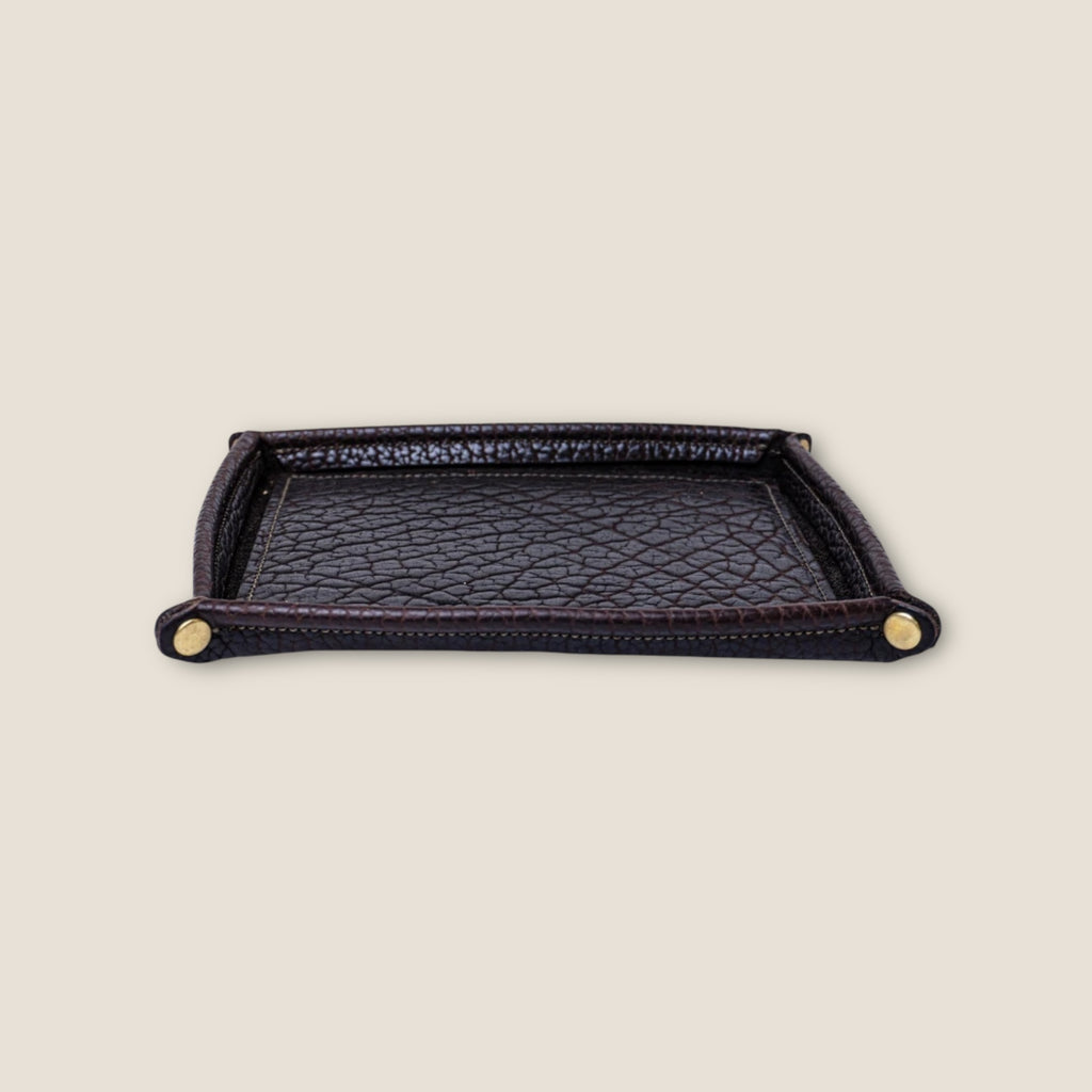 Chocolate Bison Travel Valet Tray - Kingfisher Leatherworks