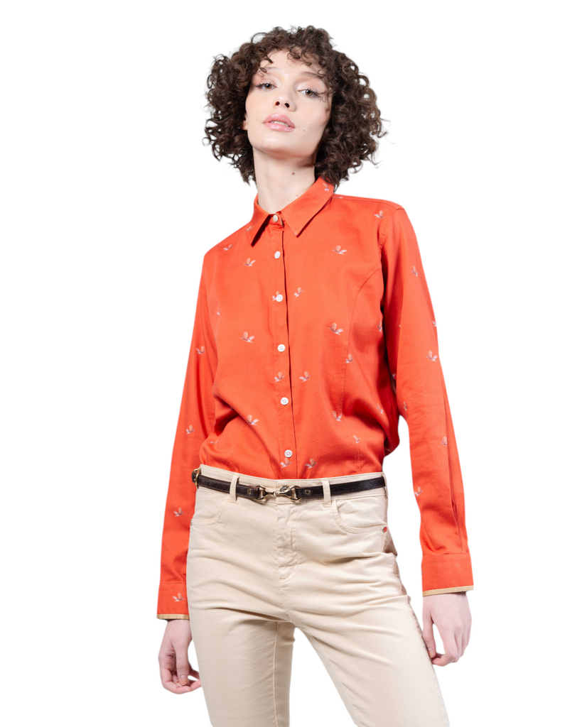 Grouse Luxury Cotton Shirt - Rust - Hound & Hare