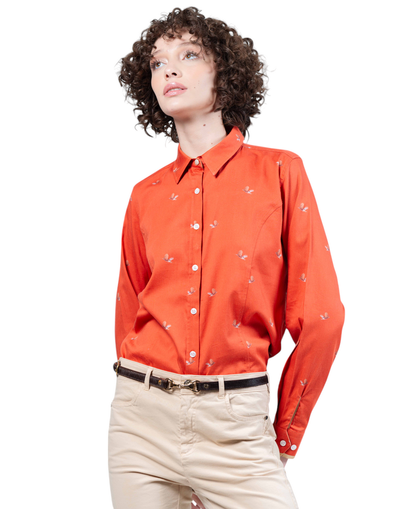 Grouse Luxury Cotton Shirt - Rust - Hound & Hare