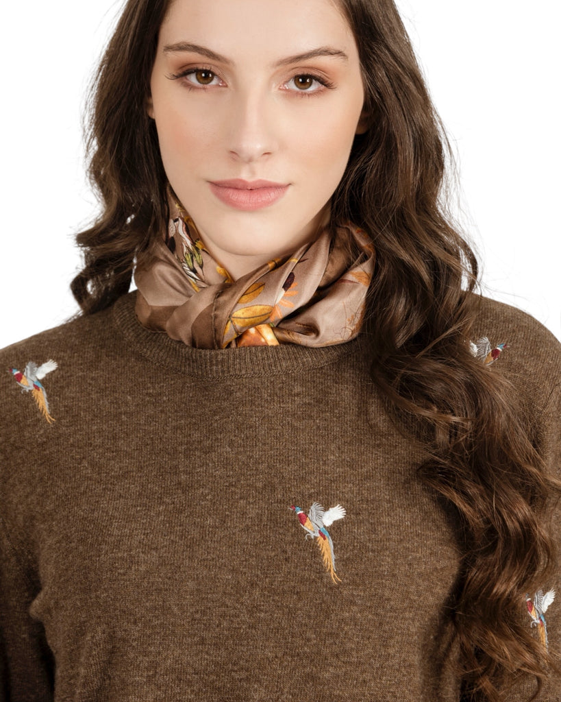 Pheasant Crew Neck Sweater - Taupe - Hound & Hare