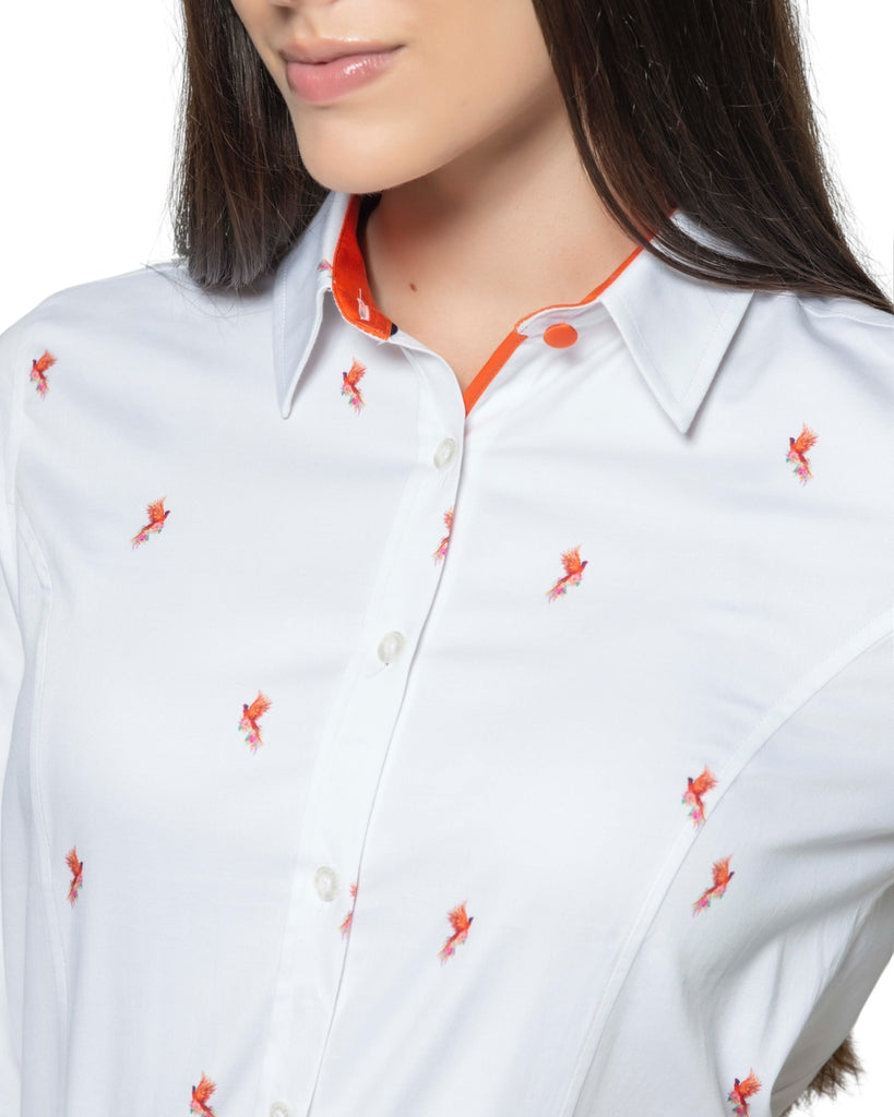 Orange Pheasants Luxury Cotton Shirt - Hound & Hare
