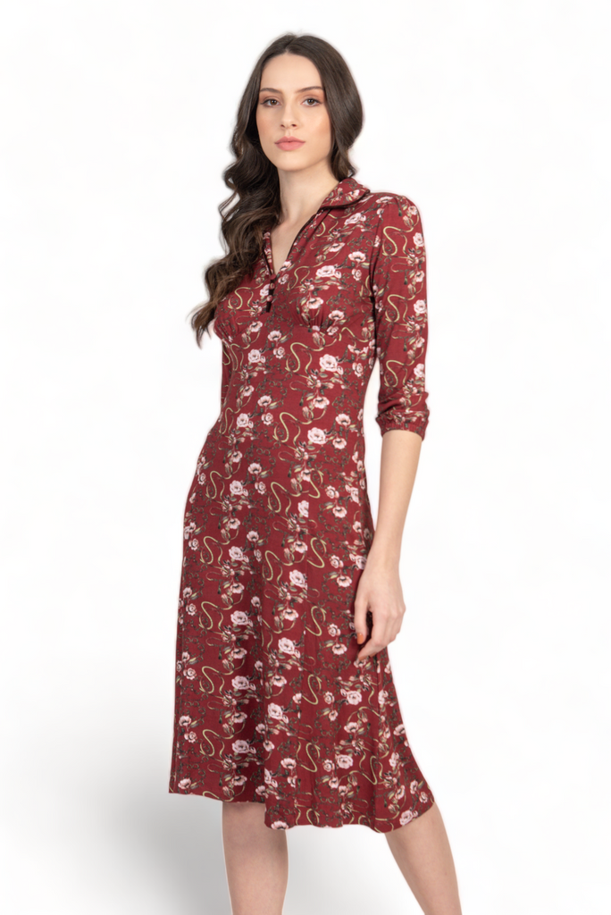 Wine Flowers Dress - Hound & Hare