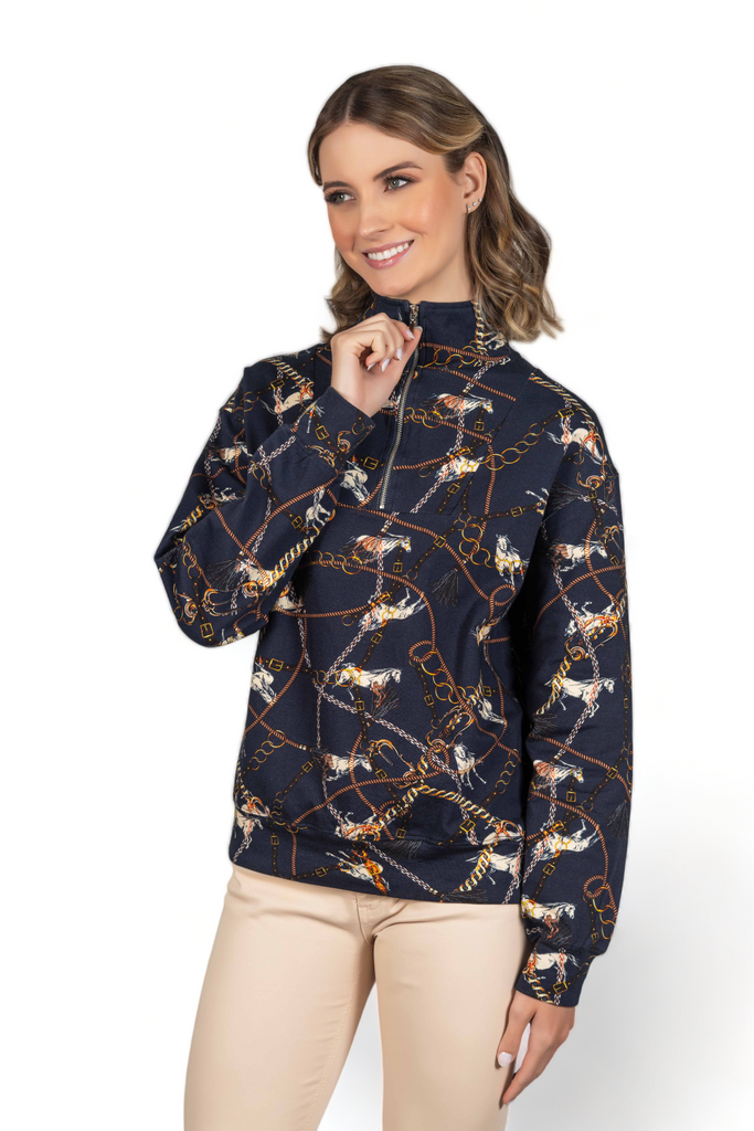 Navy Horse Chains Sweatshirt - Hound & Hare