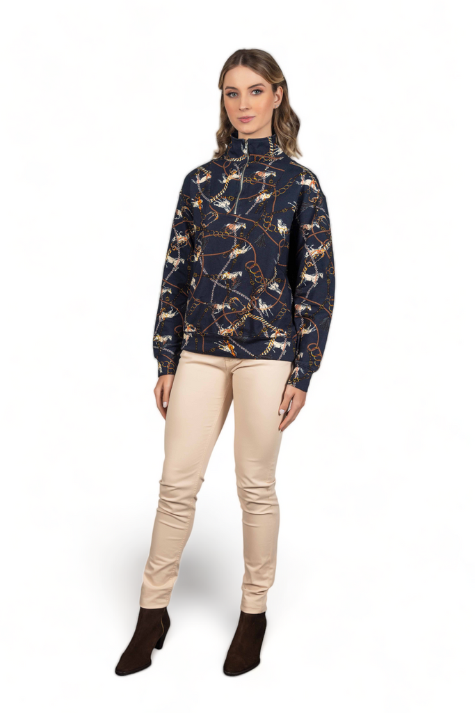 Navy Horse Chains Sweatshirt - Hound & Hare