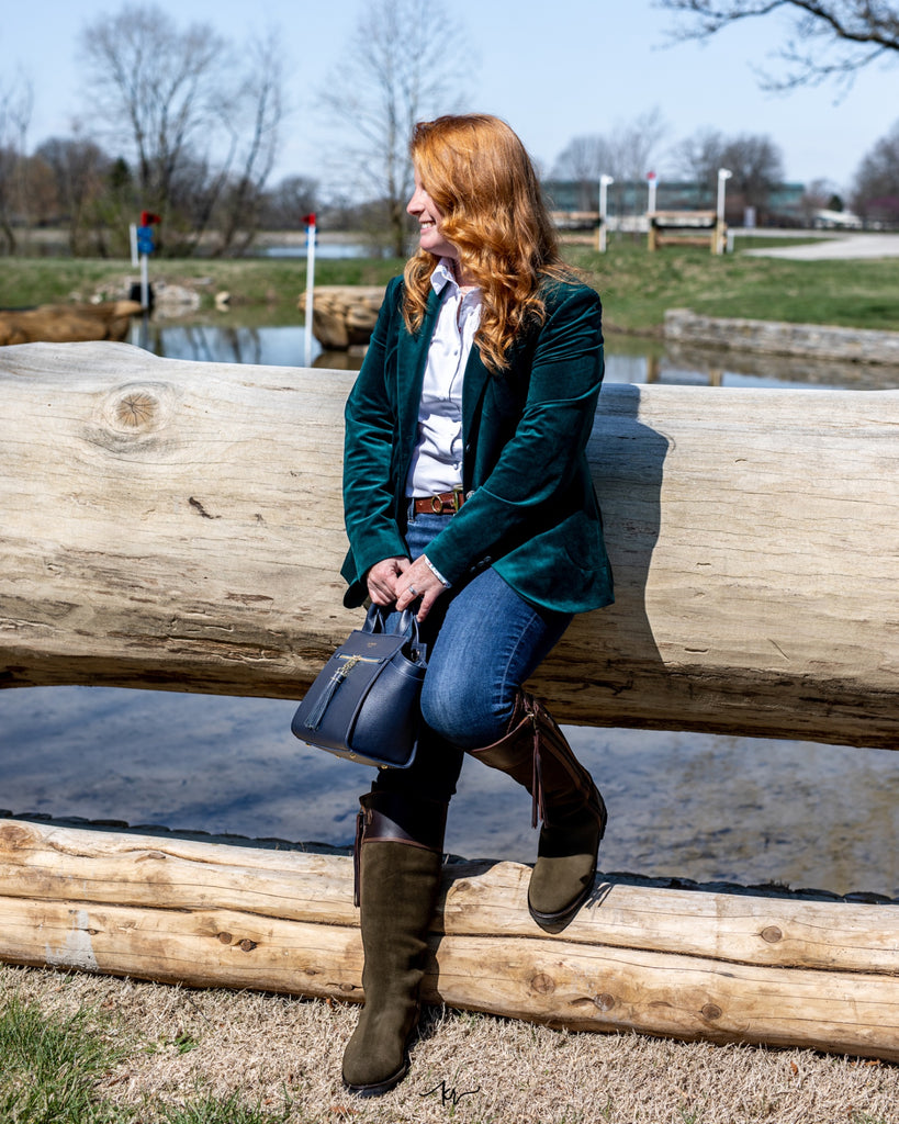 Fiona Pine Green Velvet Jacket - Hound & Hare - Hound & Hare