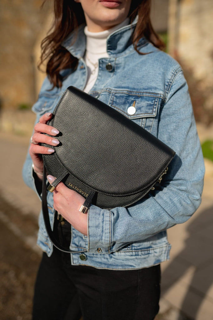 Floriana Grande Saddle Bag - Black - Hound & Hare