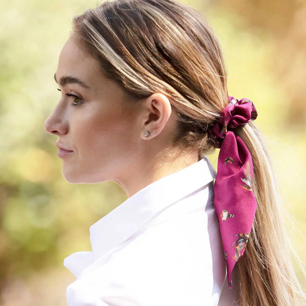 Clare Haggas Game Bird Silk Hair Scrunchie - Hound & Hare