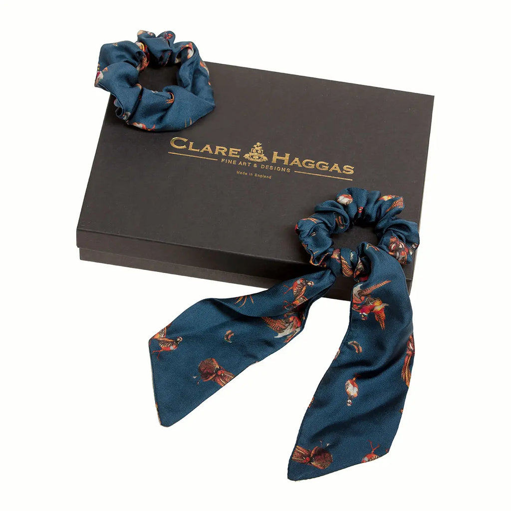 Clare Haggas Game Bird Silk Hair Scrunchie - Hound & Hare