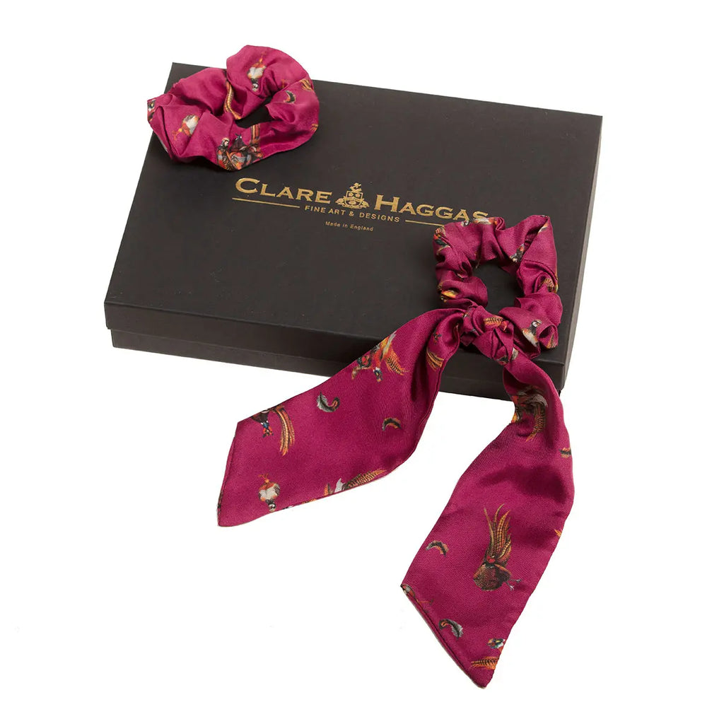 Clare Haggas Game Bird Silk Hair Scrunchie - Hound & Hare