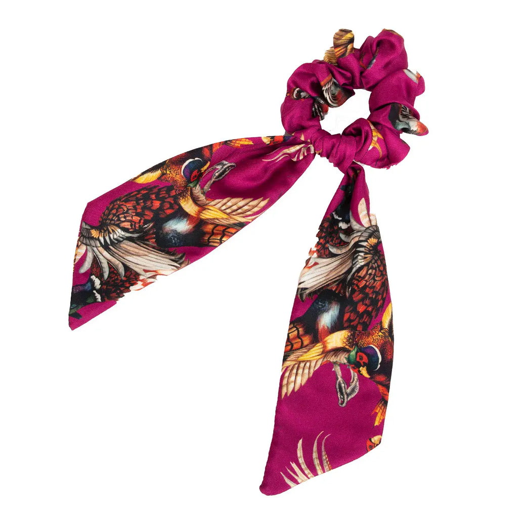 Clare Haggas Game Bird Silk Hair Scrunchie - Hound & Hare