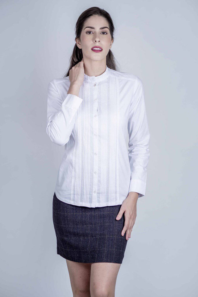 White Pleated Luxury Shirt - Hound & Hare