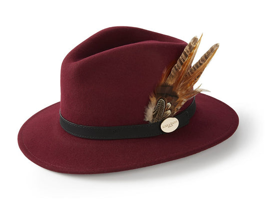 The Sulffolk Fedora (Gamebird Feather) - Maroon - Hound & Hare