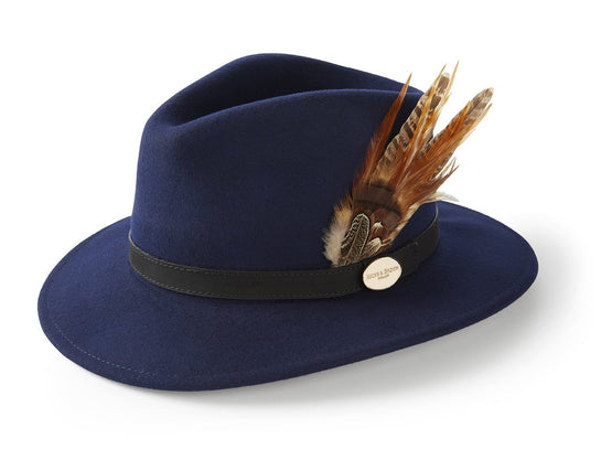 The Sulffolk Fedora (Gamebird Feather) - Navy - Hound & Hare