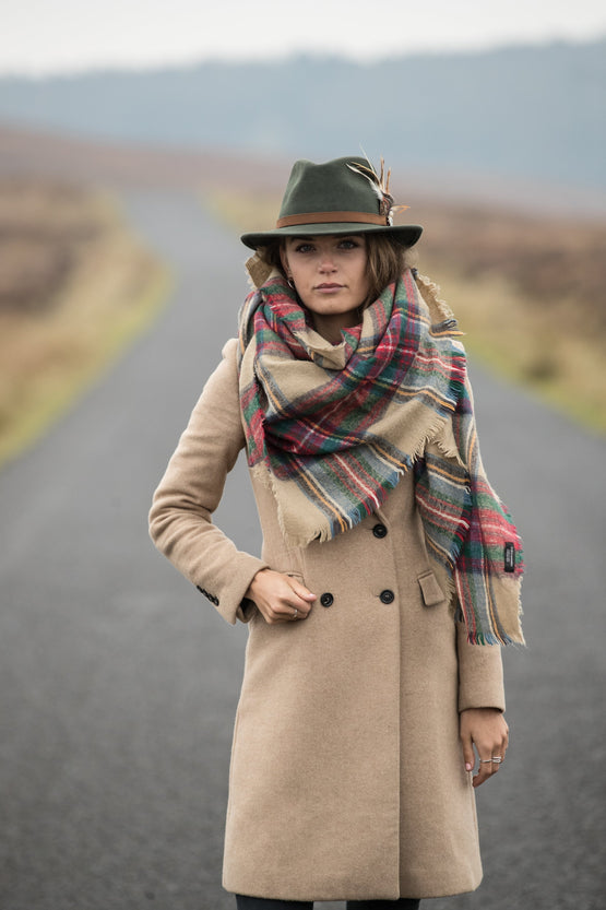 The Sulffolk Fedora (Guinea and Pheasant Feather) - Olive Green - Hound & Hare