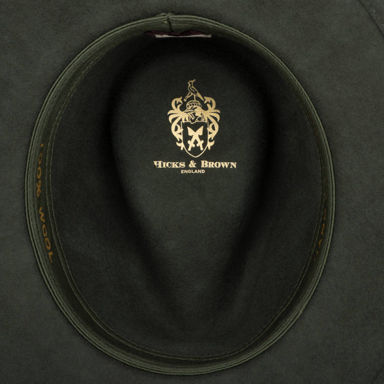 The Sulffolk Fedora (Pheasant Feather Wrap) - Olive Green - Hound & Hare