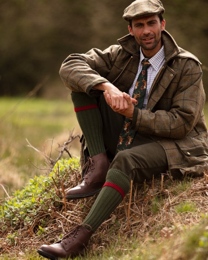 Estate Field Merino Wool Socks with Garter Ties - Hound & Hare