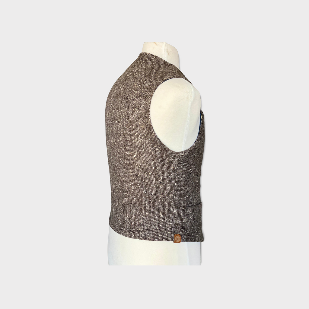 The Dempsey Tweed Waistcoat by Hound & Hare - Fawn Donegal Tweed - Hound & Hare