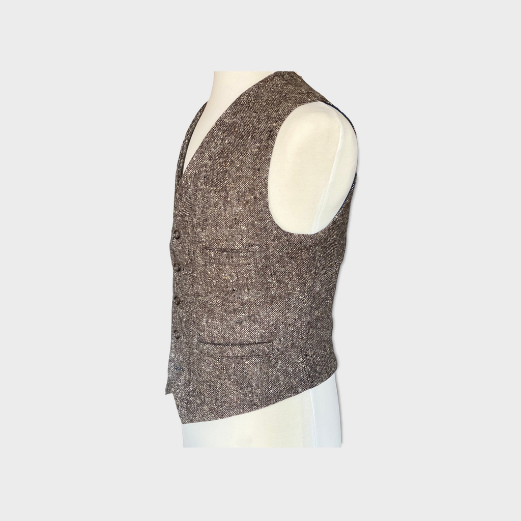 The Dempsey Tweed Waistcoat by Hound & Hare - Fawn Donegal Tweed - Hound & Hare