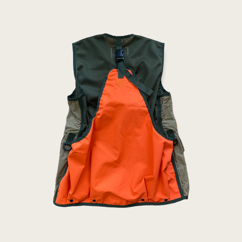 Hound & Hare Albany Upland Vest - Ripstop Khaki and Orange Performance Wax - Hound & Hare