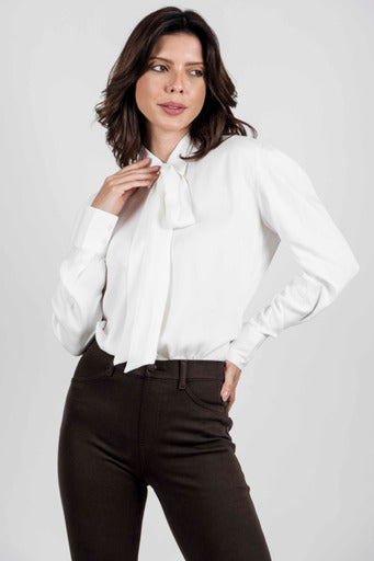 White Blouse with removable bow - Hound & Hare