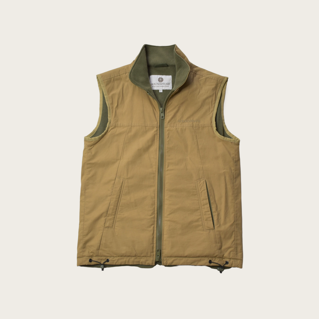 Hound & Hare Men's Douglas Wax Fleece Vest - Khaki - Hound & Hare