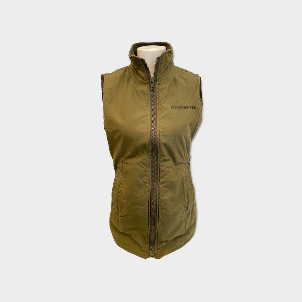 Hound & Hare Lady Douglas Wax Fleece Vest - Dusky Green - Hound & Hare
