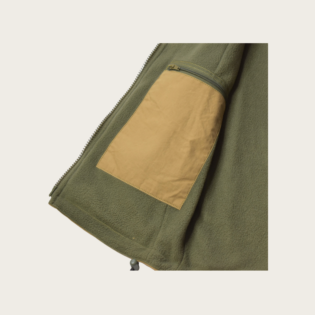 Hound & Hare Men's Douglas Wax Fleece Vest - Khaki - Hound & Hare