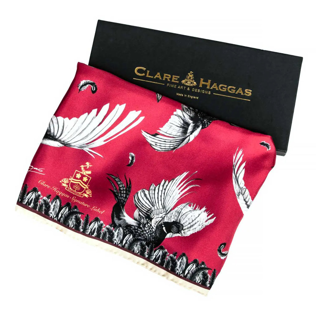 Clare Haggas Classic Signature Monochrome Scarf - Cerise - Hound & Hare