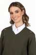 Fox V-Neck Sweater - Olive - Hound & Hare