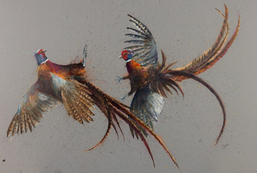 Fighting Pheasants by Clare Brownlow - Hound & Hare