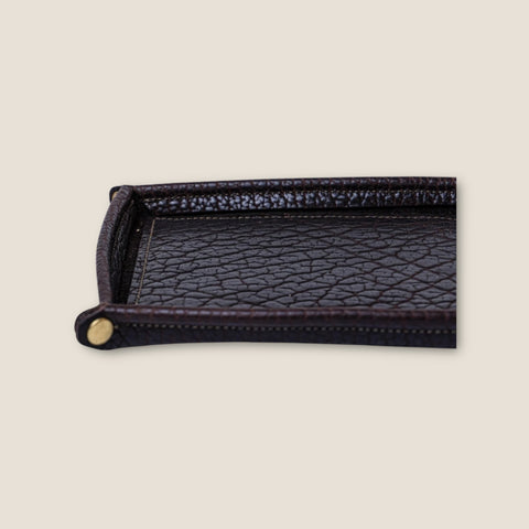 Chocolate Bison Travel Valet Tray - Kingfisher Leatherworks