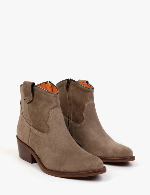 Cassidy Suede Cowboy Boot (Stone) - Penelope Chilvers - Hound & Hare