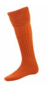Oakley Shooting Socks with Garter - Burnt Orange - Hound & Hare
