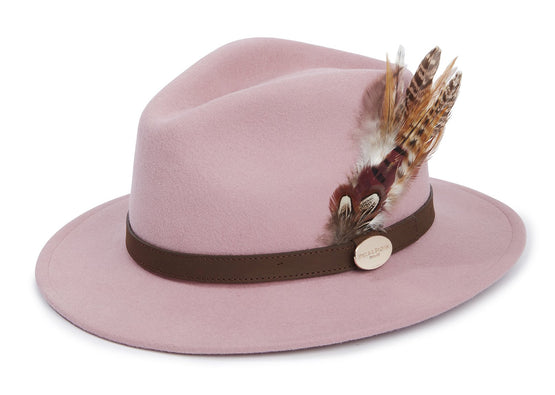 The Sulffolk Fedora (Gamebird Feather) - Dusky Pink - Hound & Hare