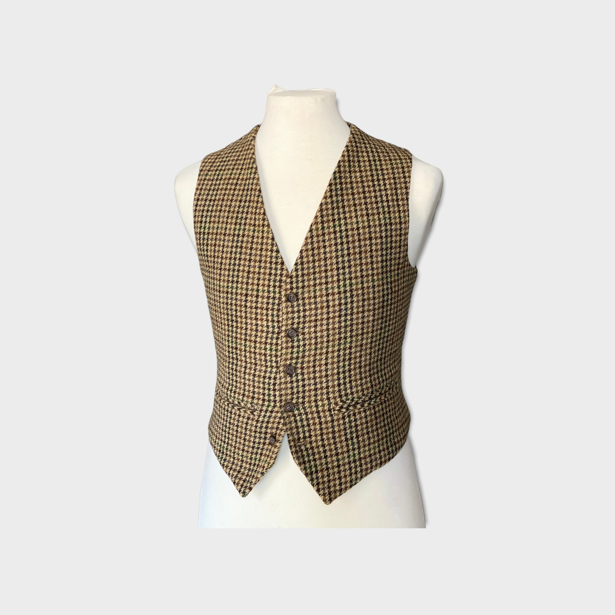 Beige 2025 tweed waistcoat