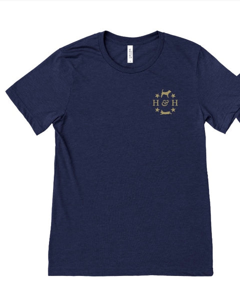 Hound & Hare Powered by Tweed T-Shirt - Navy/Gold - Hound & Hare