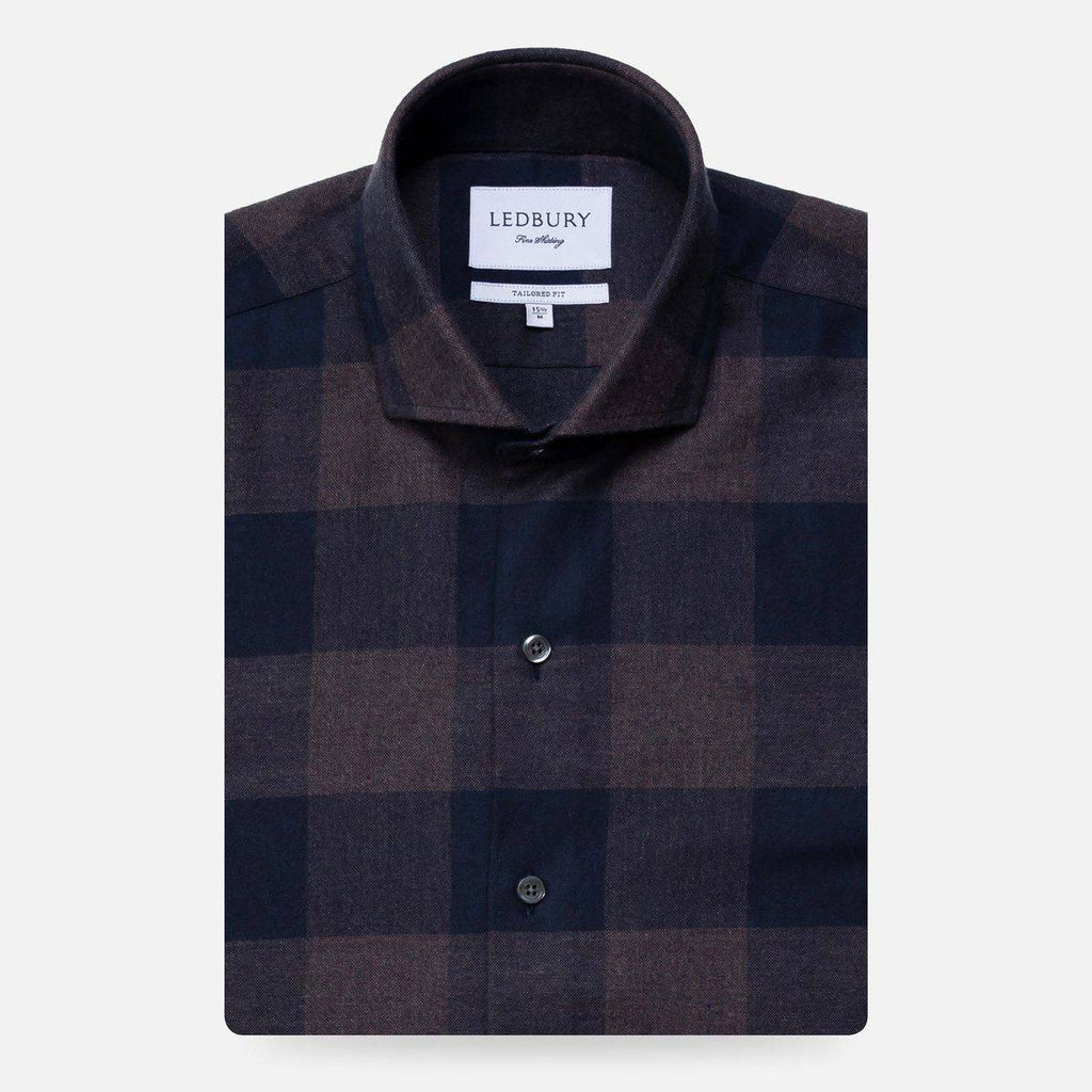The Navy Kenesaw Flannel Casual Shirt by Ledbury - Hound & Hare